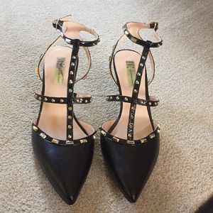 Black Heels with Gold studded detail